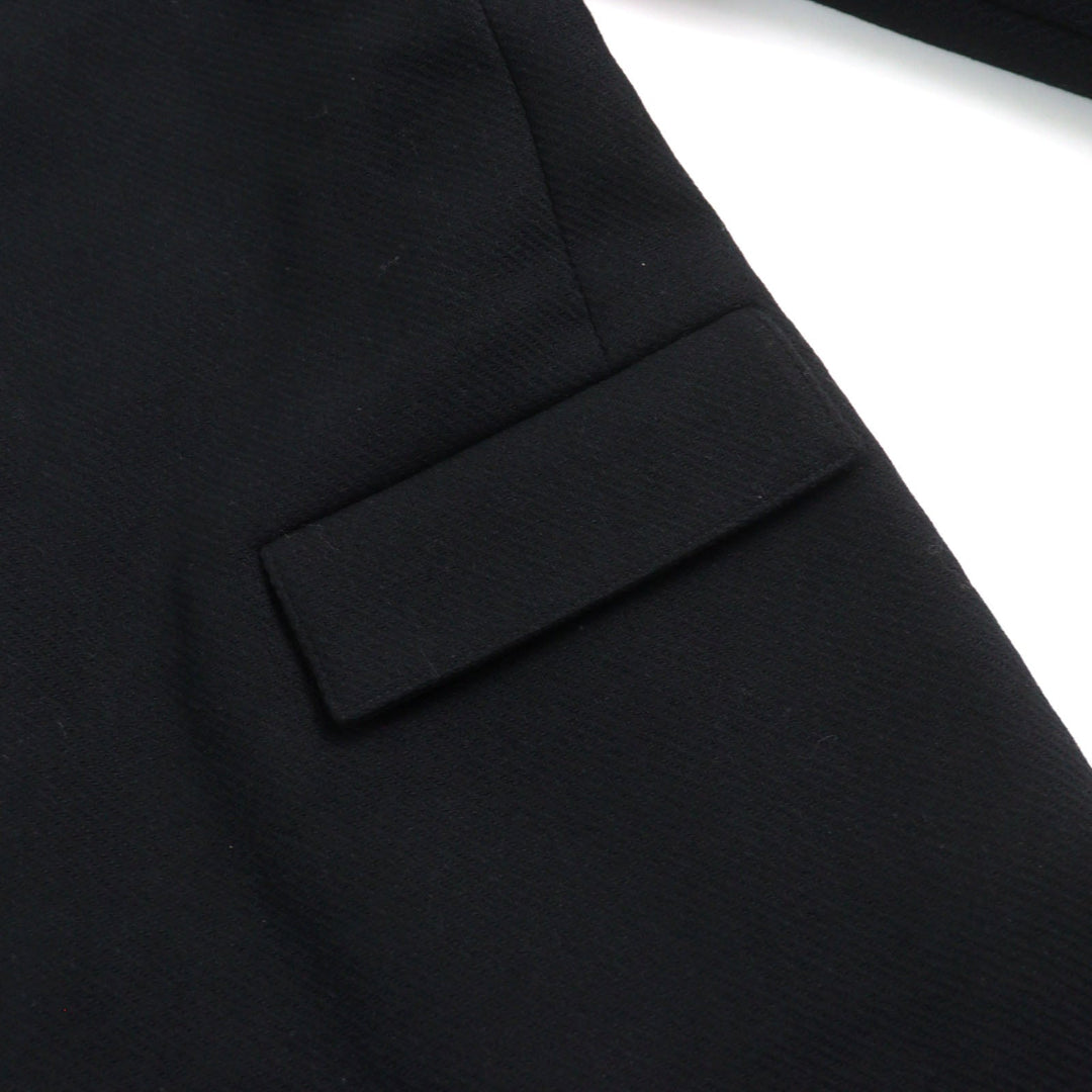 LOEWE Chester coat H800Y01X08 Outer: 90% wool, Outer: 10% polyamide (nylon), Lining: 53% viscose (rayon), Lining: 47% cupra, Part: calf leather black mens 46 Used Authentic