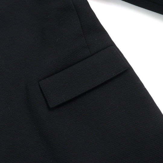 LOEWE Chester coat H800Y01X08 Outer: 90% wool, Outer: 10% polyamide (nylon), Lining: 53% viscose (rayon), Lining: 47% cupra, Part: calf leather black mens 46 Used Authentic