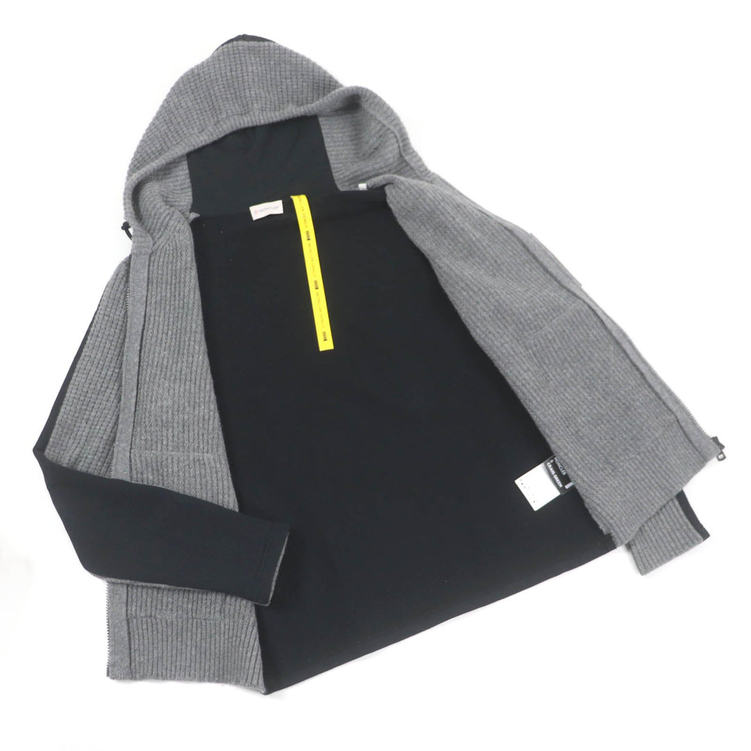 MONCLER GENIUS 5 Hoodie Main: 100% wool, Main: 100% cotton Gray black MAGLIONE TRICOT CARDIGAN mens M Used Authentic