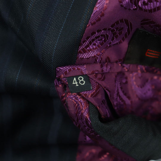 ETRO setup Outer: 100% wool, Lining: 100% silk, Sleeve lining: 60% acetate, Sleeve lining: 40% rayon Black navy mens 48 Used Authentic