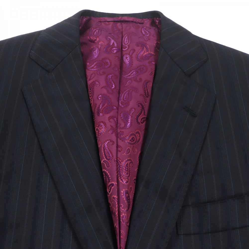 ETRO setup Outer: 100% wool, Lining: 100% silk, Sleeve lining: 60% acetate, Sleeve lining: 40% rayon Black navy mens 48 Used Authentic