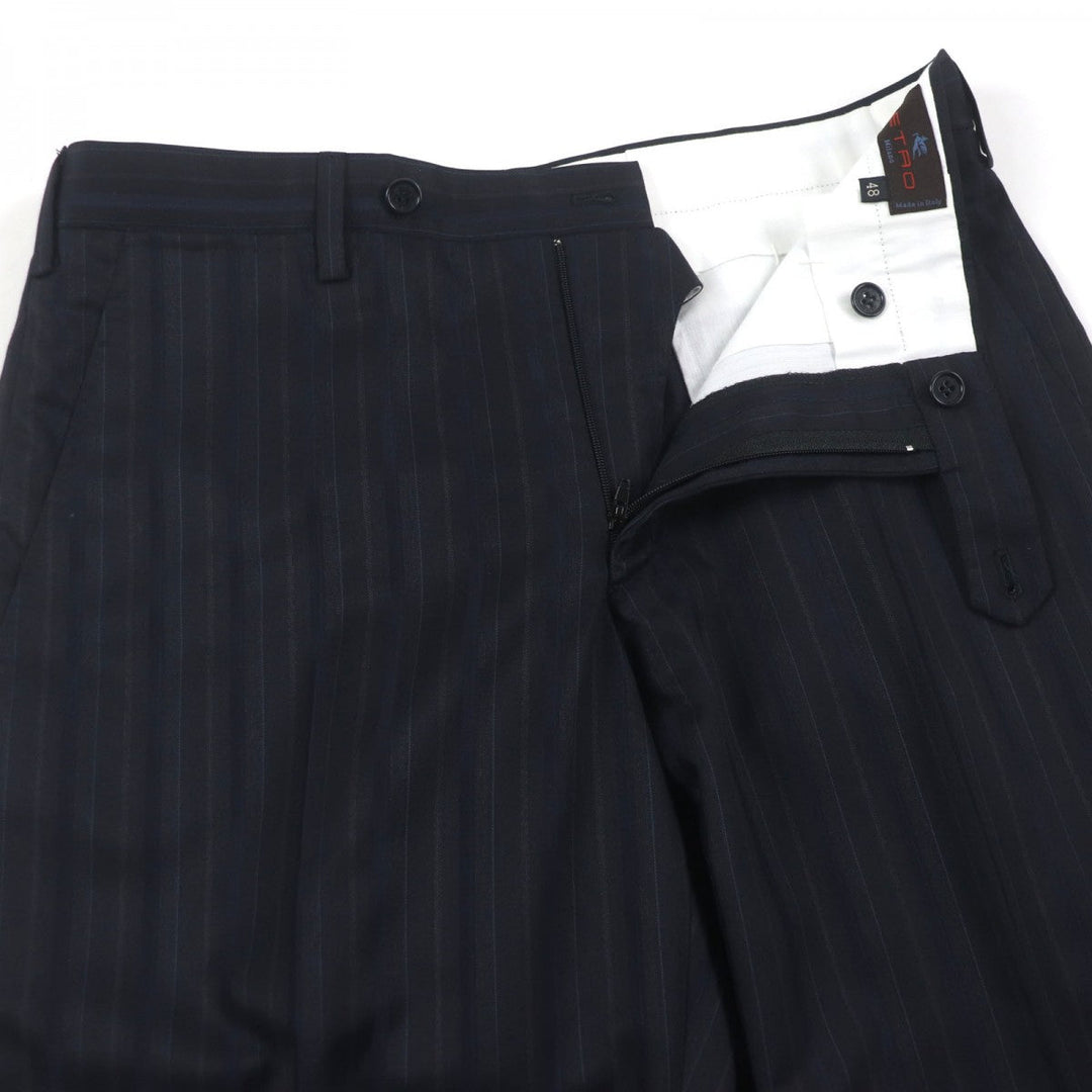ETRO setup Outer: 100% wool, Lining: 100% silk, Sleeve lining: 60% acetate, Sleeve lining: 40% rayon Black navy mens 48 Used Authentic