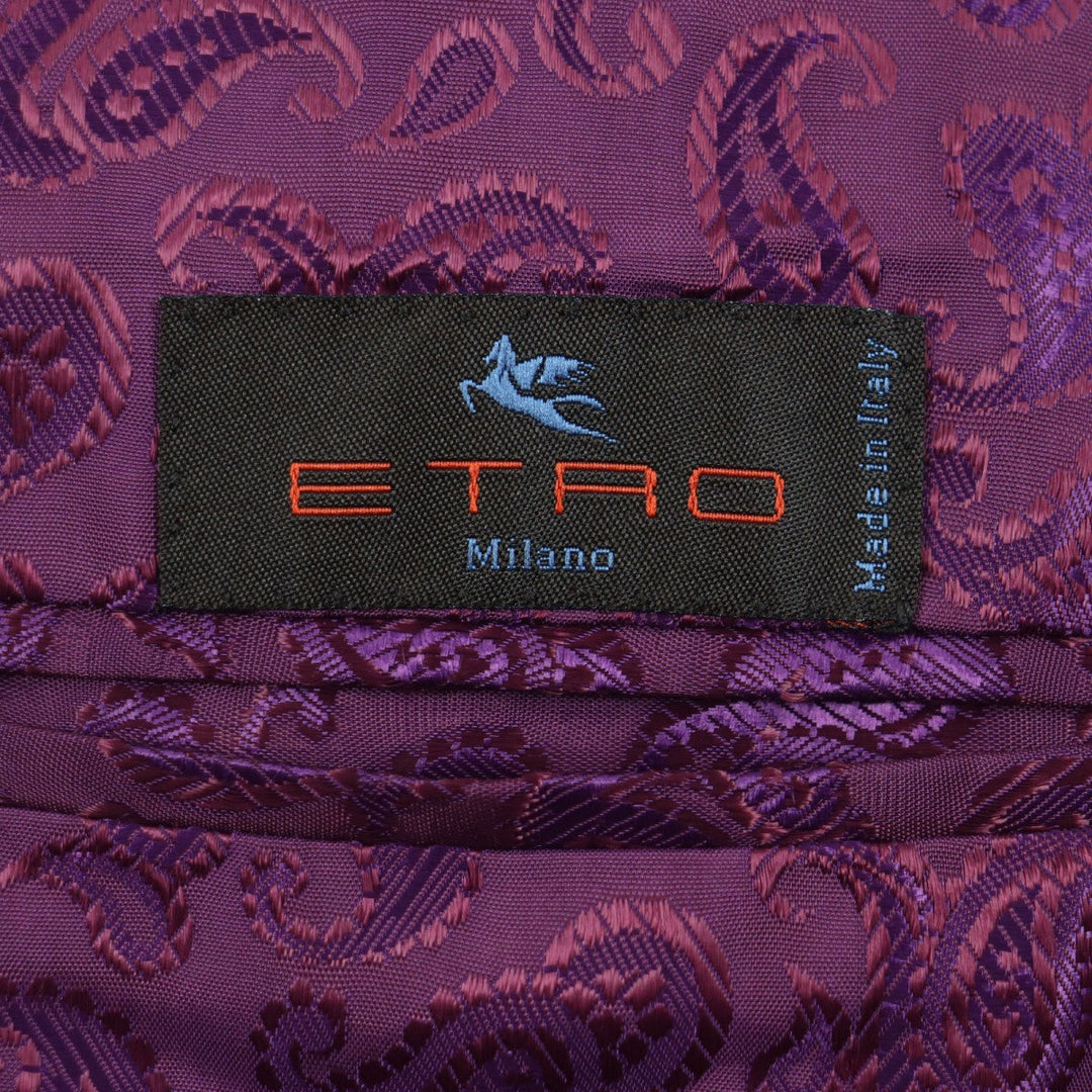 ETRO setup Outer: 100% wool, Lining: 100% silk, Sleeve lining: 60% acetate, Sleeve lining: 40% rayon Black navy mens 48 Used Authentic