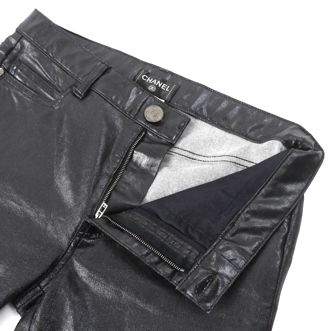 CHANEL Pants P50636 Main: 97% cotton, Main: 3% elastane Black type Women 40 Used Authentic