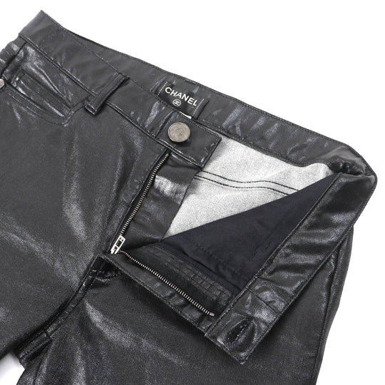 CHANEL Pants P50636 Main: 97% cotton, Main: 3% elastane Black type Women 40 Used Authentic