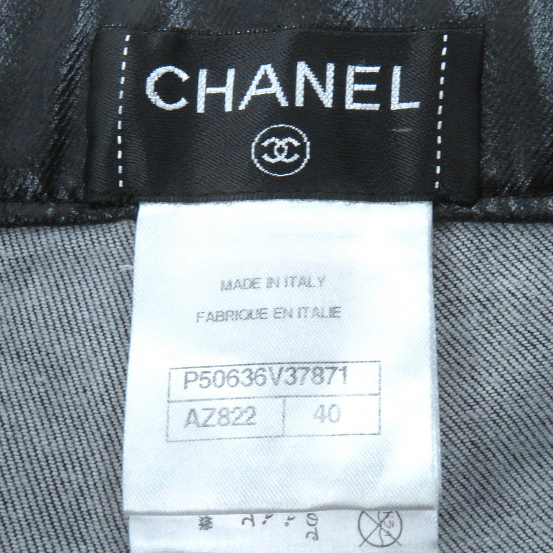 CHANEL Pants P50636 Main: 97% cotton, Main: 3% elastane Black type Women 40 Used Authentic