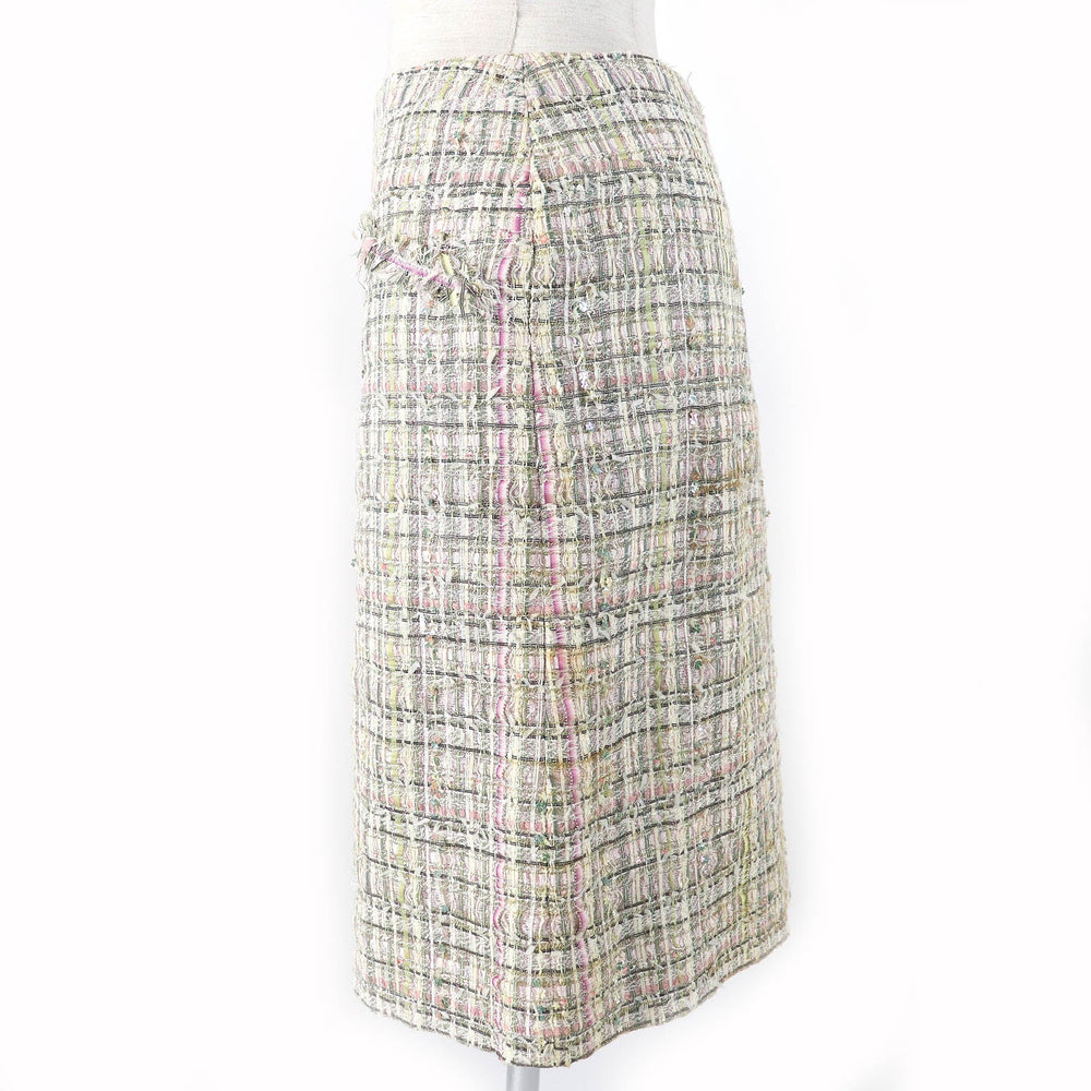 CHANEL Tweed skirt 05P P25517 Outer material: 34% viscose, Outer material: 25% polyamide (nylon), Outer material: 10% acetate, Outer material: 10% acrylic, Outer material: 8% polyester Beige multicolor Women 36 Used Authentic