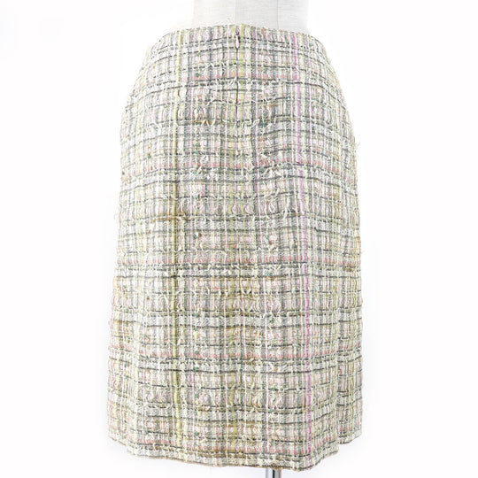 CHANEL Tweed skirt 05P P25517 Outer material: 34% viscose, Outer material: 25% polyamide (nylon), Outer material: 10% acetate, Outer material: 10% acrylic, Outer material: 8% polyester Beige multicolor Women 36 Used Authentic