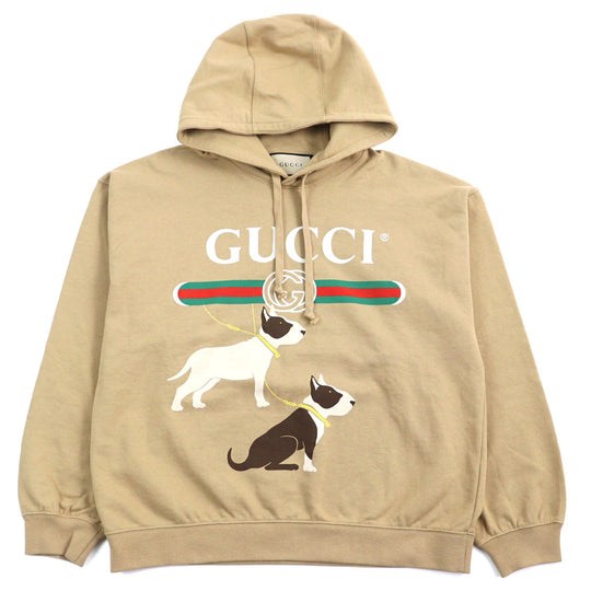 GUCCI Hoodie 721427 Main: 100% cotton, part: 97% cotton, part: 3% polyurethane Camel type mens S Used Authentic