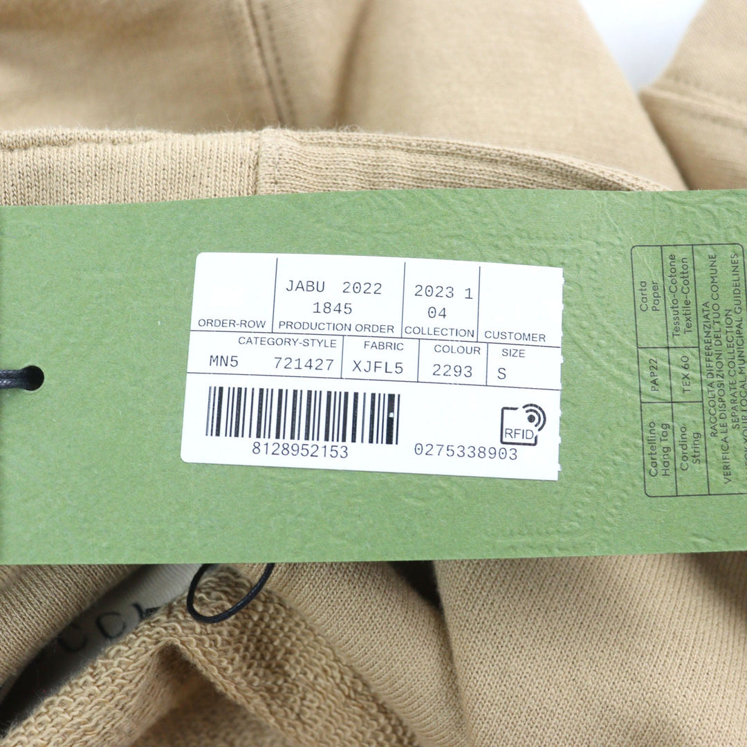 GUCCI Hoodie 721427 Main: 100% cotton, part: 97% cotton, part: 3% polyurethane Camel type mens S Used Authentic