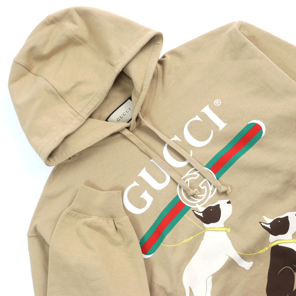 GUCCI Hoodie 721427 Main: 100% cotton, part: 97% cotton, part: 3% polyurethane Camel type mens S Used Authentic