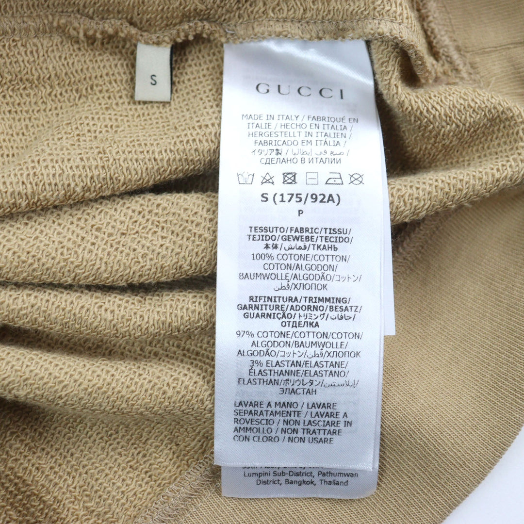 GUCCI Hoodie 721427 Main: 100% cotton, part: 97% cotton, part: 3% polyurethane Camel type mens S Used Authentic
