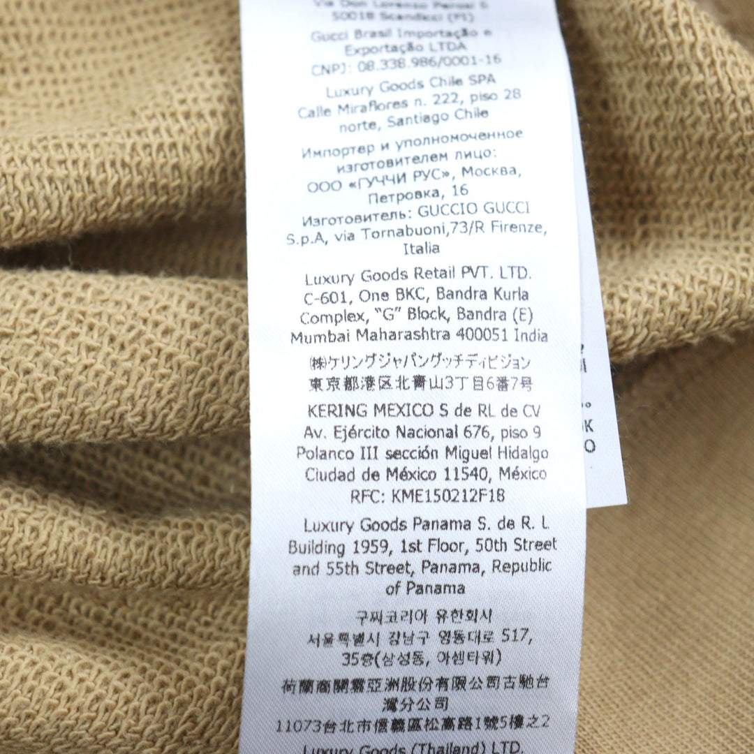 GUCCI Hoodie 721427 Main: 100% cotton, part: 97% cotton, part: 3% polyurethane Camel type mens S Used Authentic