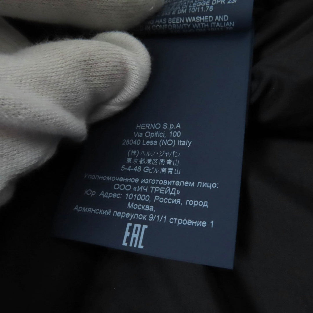 Herno Down jacket  PI0848D Outer: 80% wool, Outer: 20% nylon, Part: 100% nylon, Part: polyurethane, Part: 100% nylon black DIAGONAL WOOL AND NUAGE PARKA Women 42 Used Authentic
