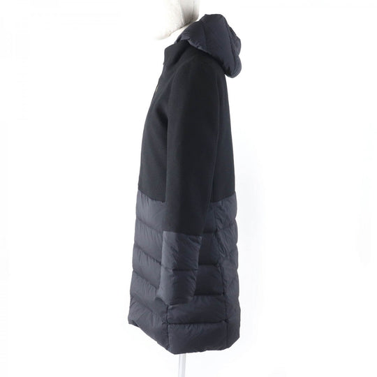 Herno Down jacket  PI0848D Outer: 80% wool, Outer: 20% nylon, Part: 100% nylon, Part: polyurethane, Part: 100% nylon black DIAGONAL WOOL AND NUAGE PARKA Women 42 Used Authentic