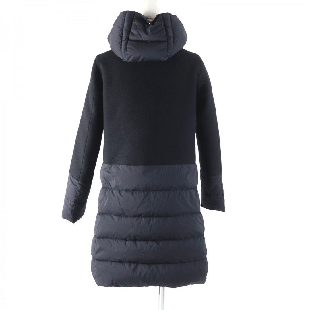 Herno Down jacket  PI0848D Outer: 80% wool, Outer: 20% nylon, Part: 100% nylon, Part: polyurethane, Part: 100% nylon black DIAGONAL WOOL AND NUAGE PARKA Women 42 Used Authentic