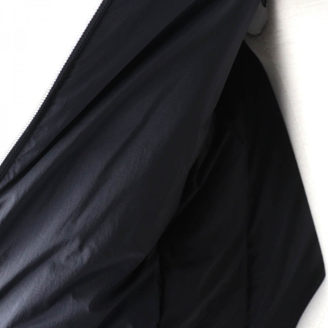 Herno Down jacket  PI0848D Outer: 80% wool, Outer: 20% nylon, Part: 100% nylon, Part: polyurethane, Part: 100% nylon black DIAGONAL WOOL AND NUAGE PARKA Women 42 Used Authentic