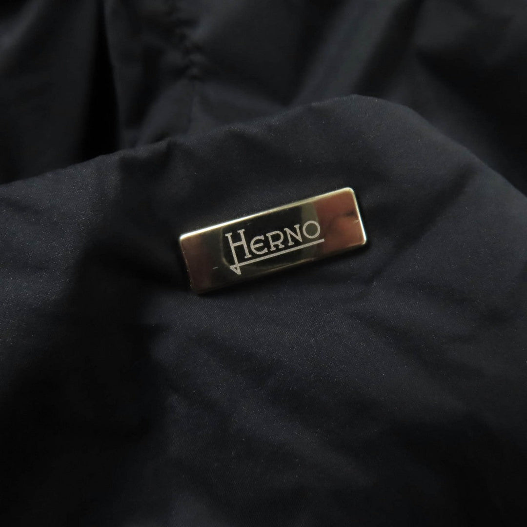 Herno Down jacket  PI0848D Outer: 80% wool, Outer: 20% nylon, Part: 100% nylon, Part: polyurethane, Part: 100% nylon black DIAGONAL WOOL AND NUAGE PARKA Women 42 Used Authentic