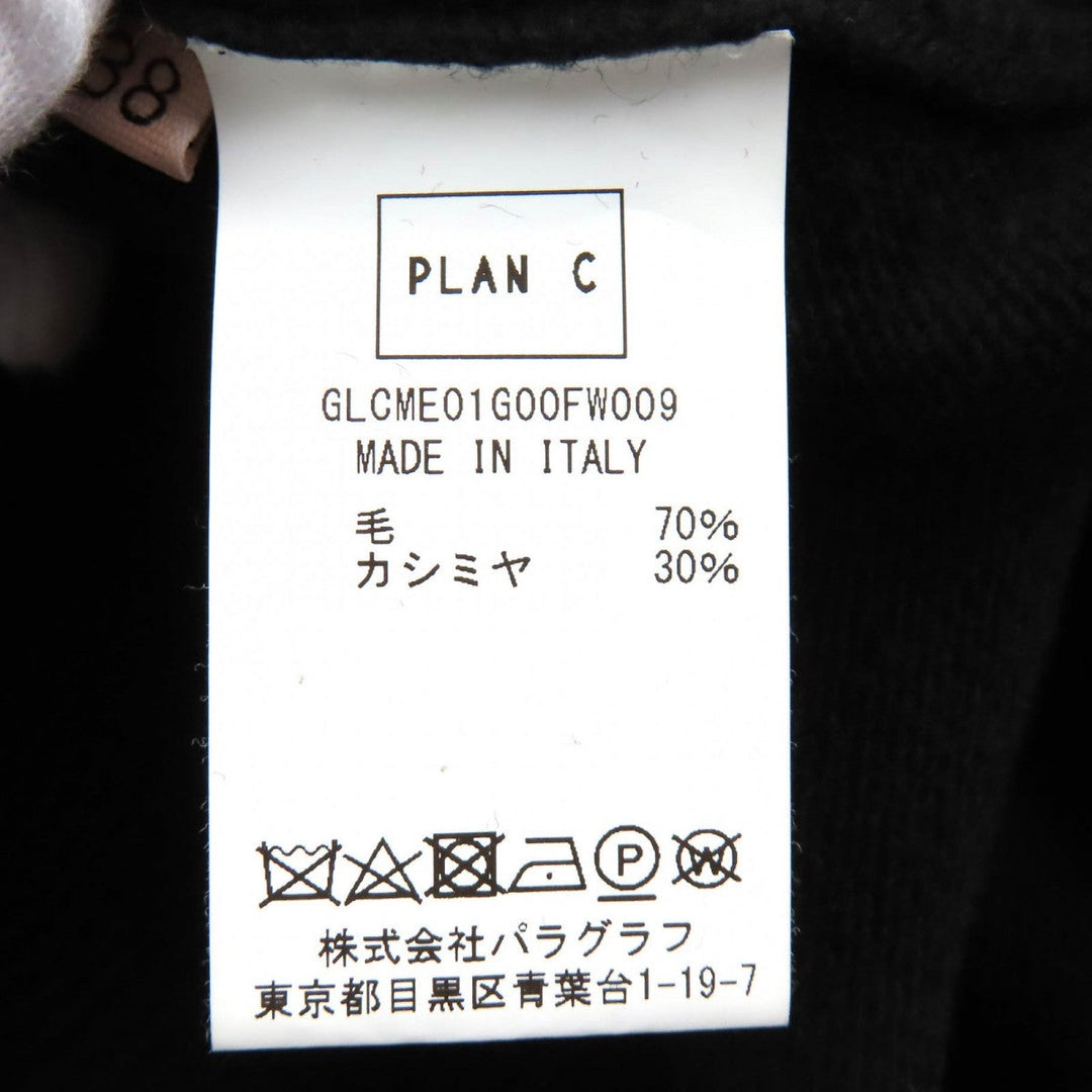 PLAN C Best GLCME01G00FW009 Main: 70% wool, Main: 30% cashmere Black Orange Blue White Rhombus Intarsia mens 38 Used Authentic