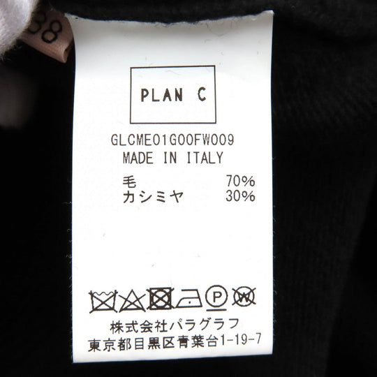 PLAN C Best GLCME01G00FW009 Main: 70% wool, Main: 30% cashmere Black Orange Blue White Rhombus Intarsia mens 38 Used Authentic