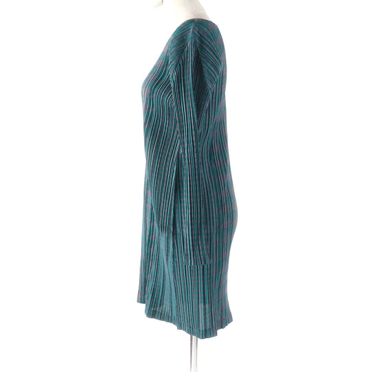 PLEATS PLEASE one piece PP53-JT626 Main: 84% polyester, 16% cotton green Women 3 Used Authentic