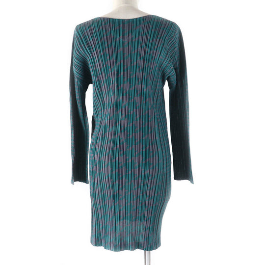 PLEATS PLEASE one piece PP53-JT626 Main: 84% polyester, 16% cotton green Women 3 Used Authentic