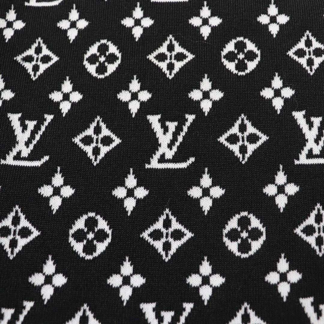 LOUIS VUITTON one piece Main: 63% silk, 34% nylon, 3% polyurethane Black White Fuchsia accent sporty knit dress Women XXL Used Authentic