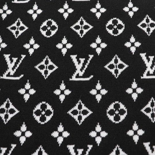 LOUIS VUITTON one piece Main: 63% silk, 34% nylon, 3% polyurethane Black White Fuchsia accent sporty knit dress Women XXL Used Authentic