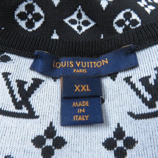 LOUIS VUITTON one piece Main: 63% silk, 34% nylon, 3% polyurethane Black White Fuchsia accent sporty knit dress Women XXL Used Authentic