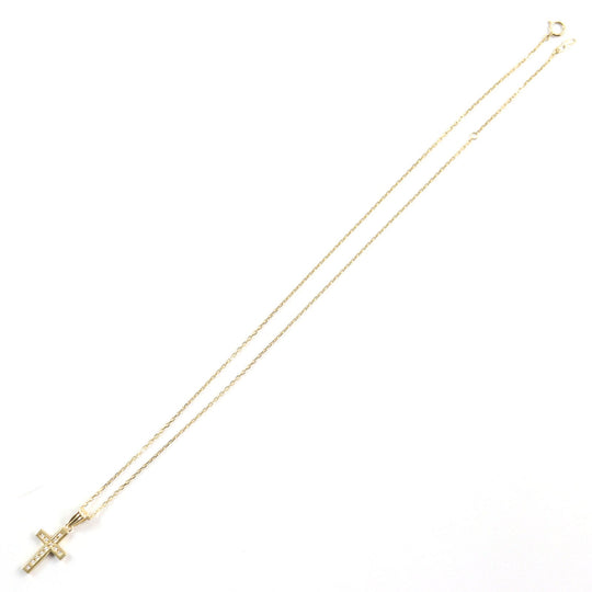 Sympathy of Soul Necklace Main: K18, Part: Diamond gold Small Gravity Cross mens Used Authentic