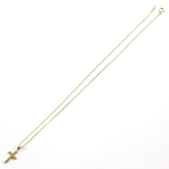 Sympathy of Soul Necklace Main: K18, Part: Diamond gold Small Gravity Cross mens Used Authentic
