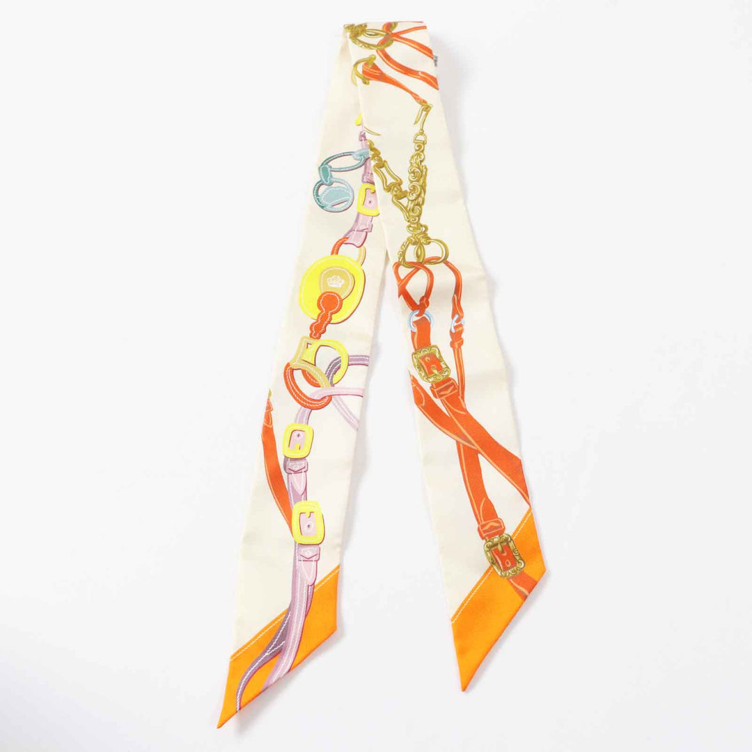HERMES scarf Main: 100% silk multicolor Twilly BRIDES de GALA Ceremony Bridle Women Used Authentic