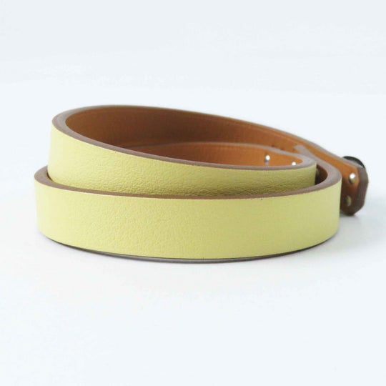 HERMES bracelet Main: Leather yellow Mini Kelly Double Tour Women Used Authentic