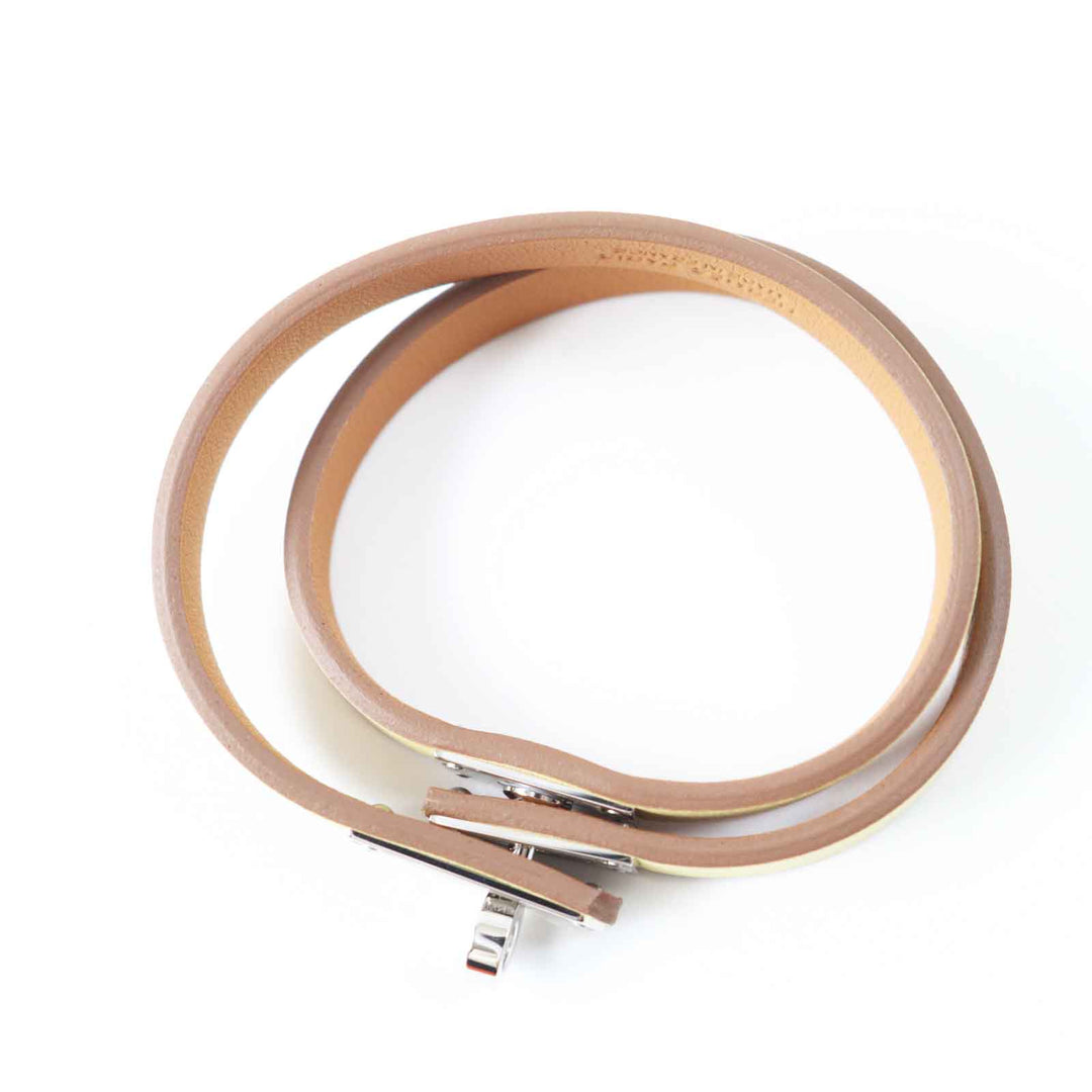 HERMES bracelet Main: Leather yellow Mini Kelly Double Tour Women Used Authentic