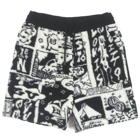 LOUIS VUITTON Shorts Main: 90% wool, Main: 10% nylon Black White mens S Used Authentic