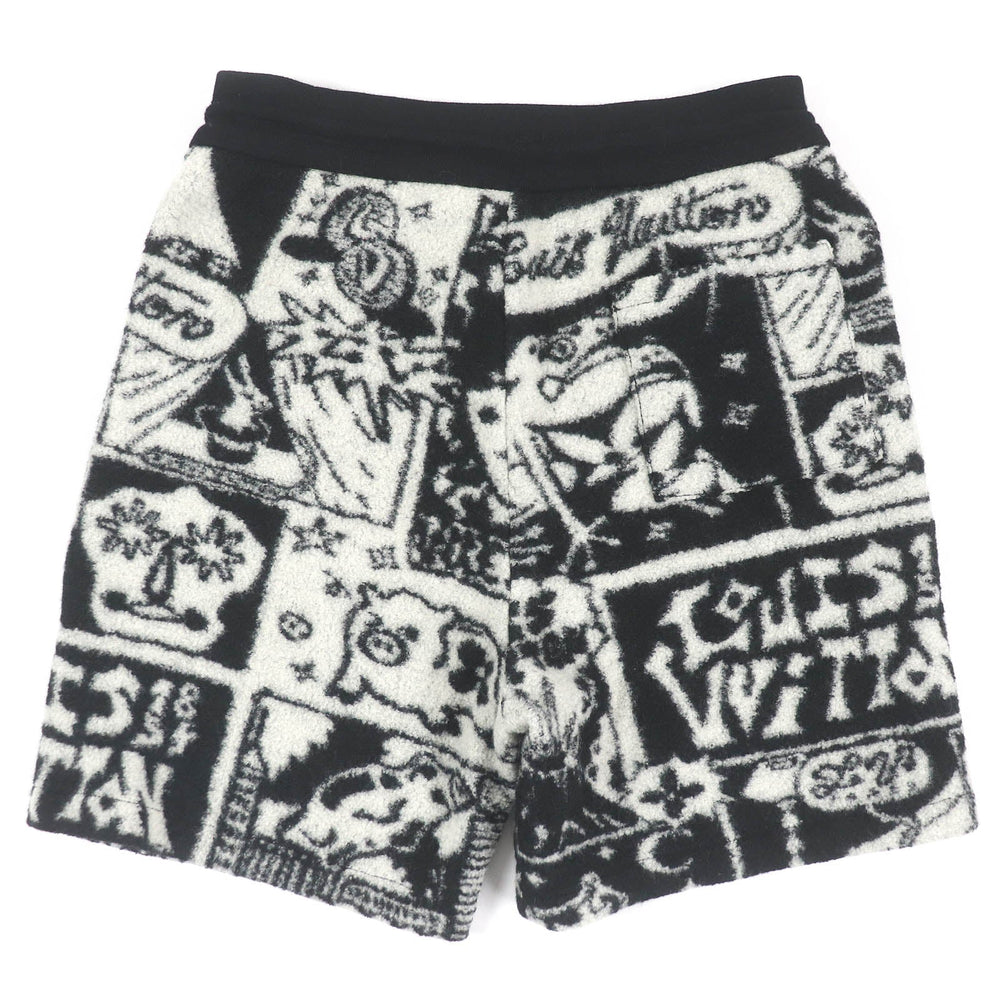 LOUIS VUITTON Shorts Main: 90% wool, Main: 10% nylon Black White mens S Used Authentic