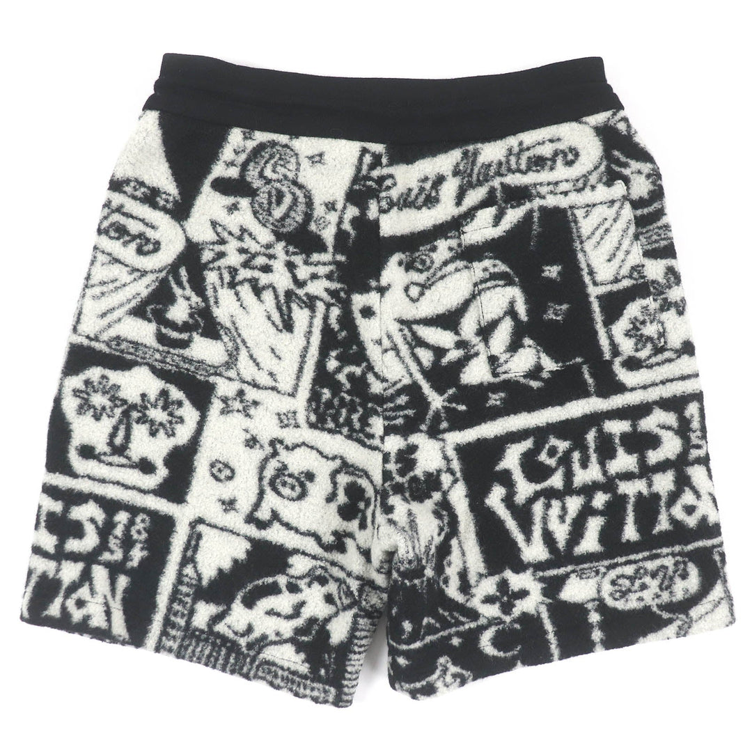 LOUIS VUITTON Shorts Main: 90% wool, Main: 10% nylon Black White mens S Used Authentic