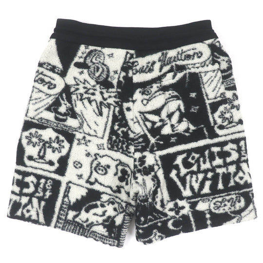 LOUIS VUITTON Shorts Main: 90% wool, Main: 10% nylon Black White mens S Used Authentic