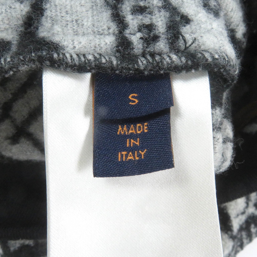 LOUIS VUITTON Shorts Main: 90% wool, Main: 10% nylon Black White mens S Used Authentic