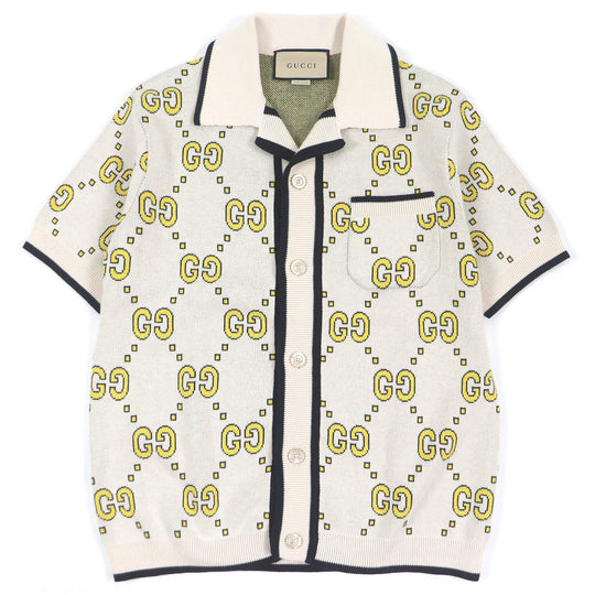 GUCCI Short sleeve shirt 740562 Main: 100% cotton Ivory mens XS Used Authentic