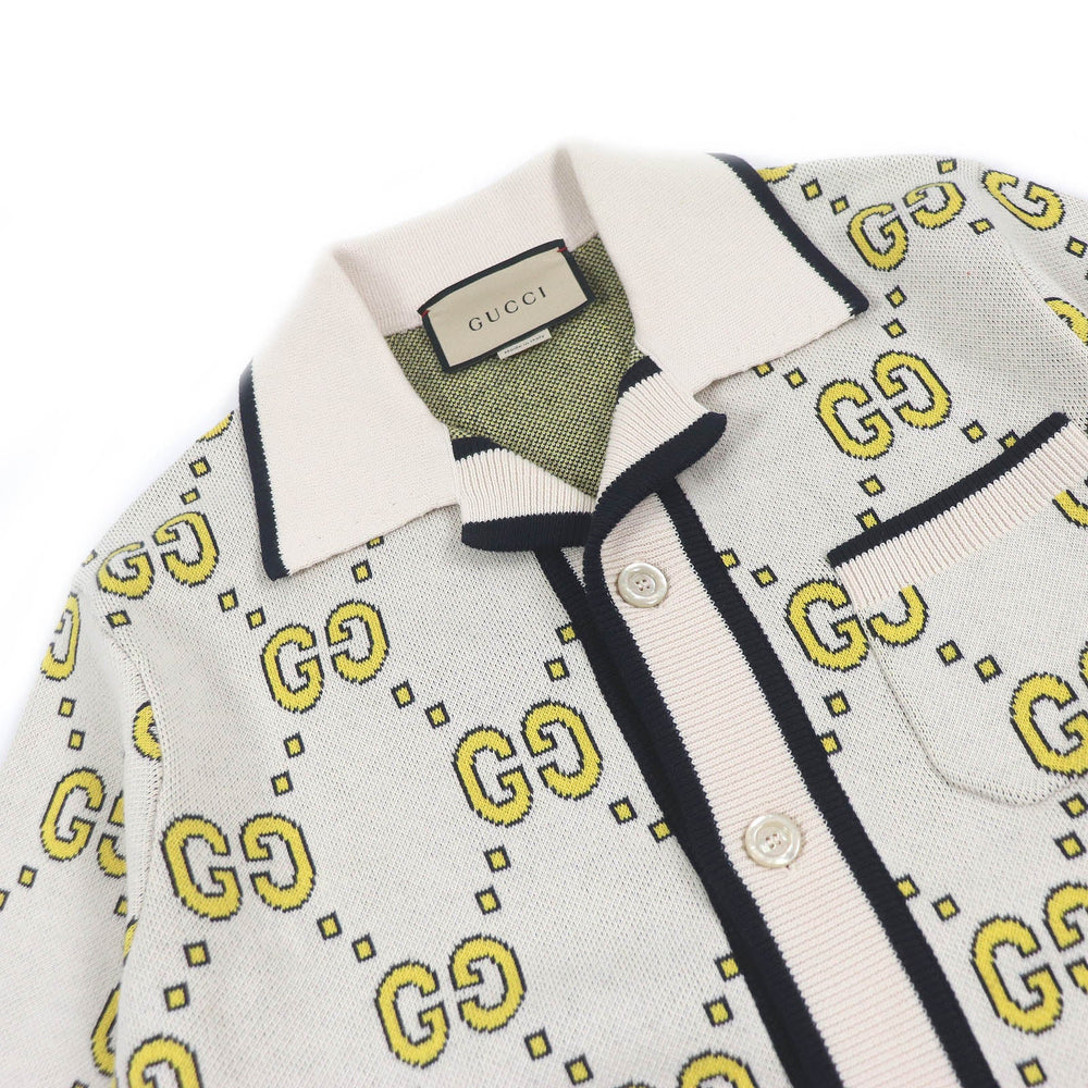 GUCCI Short sleeve shirt 740562 Main: 100% cotton Ivory mens XS Used Authentic