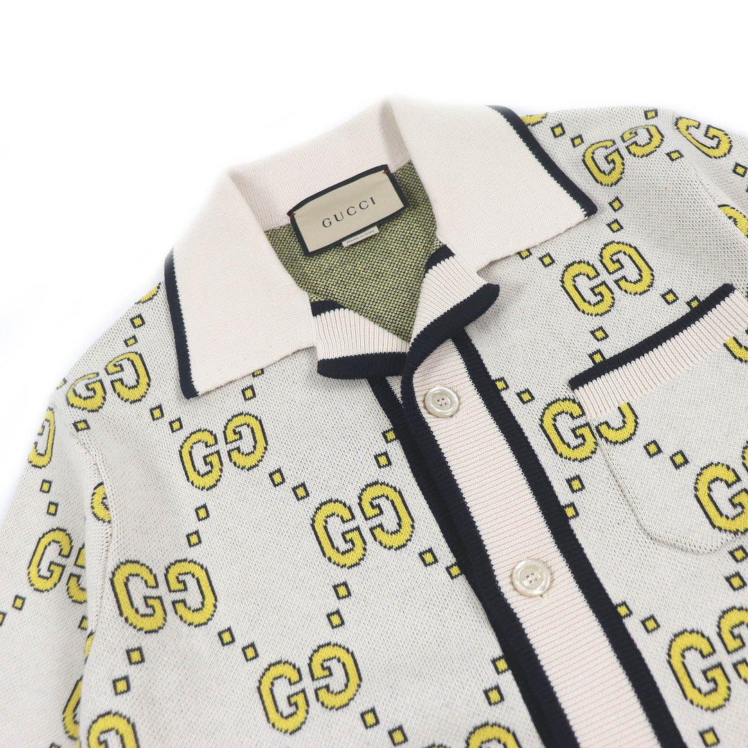 GUCCI Short sleeve shirt 740562 Main: 100% cotton Ivory mens XS Used Authentic