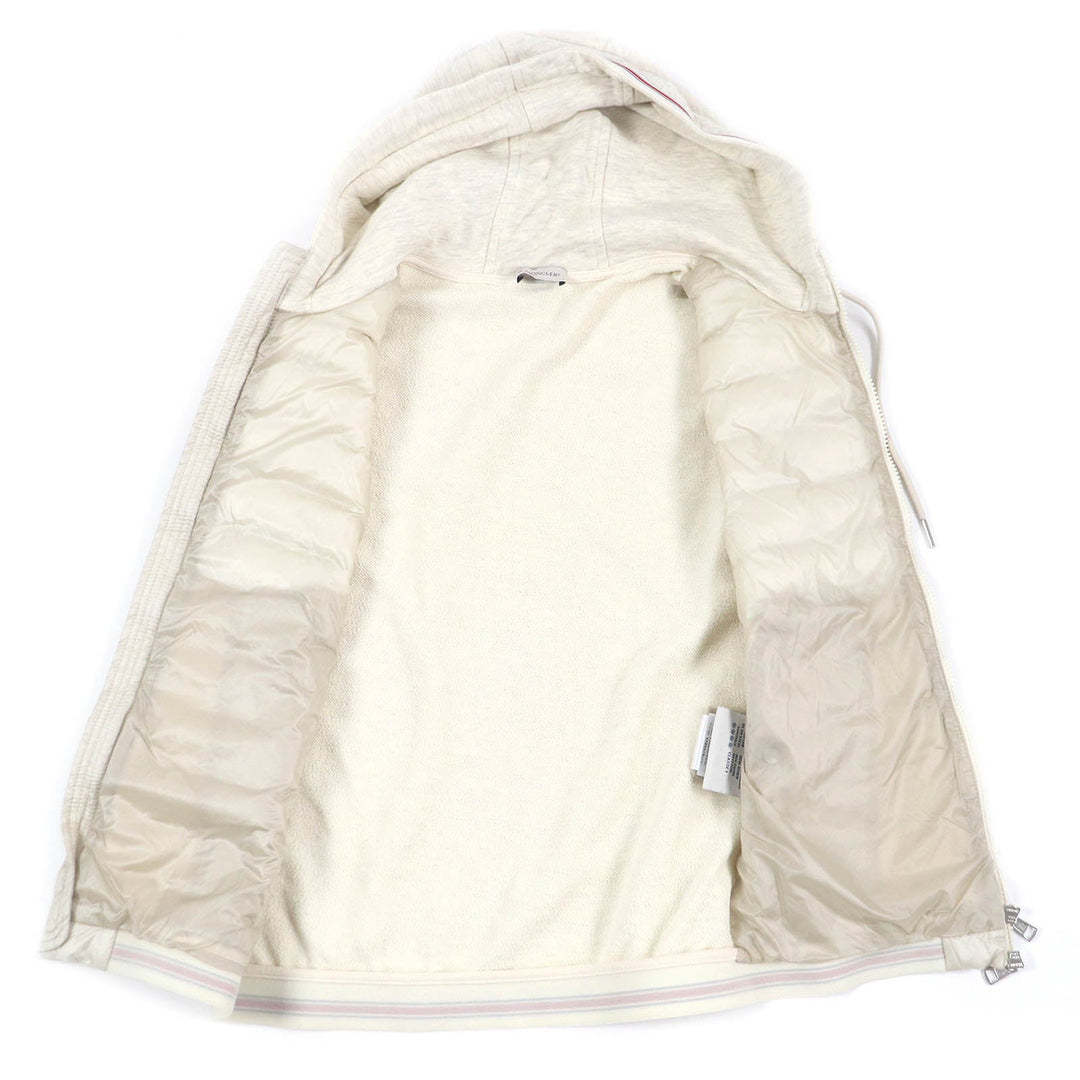 MONCLER Down vest Main: 100% cotton, Main: 100% nylon, Filling: 90% down, Filling: 10% feather Ivory MAGLIA GILET mens S Used Authentic