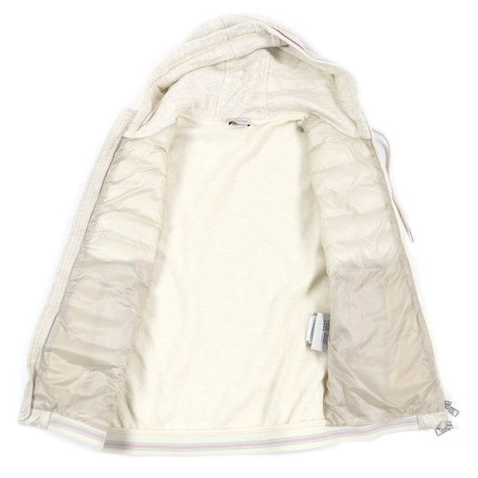 MONCLER Down vest Main: 100% cotton, Main: 100% nylon, Filling: 90% down, Filling: 10% feather Ivory MAGLIA GILET mens S Used Authentic