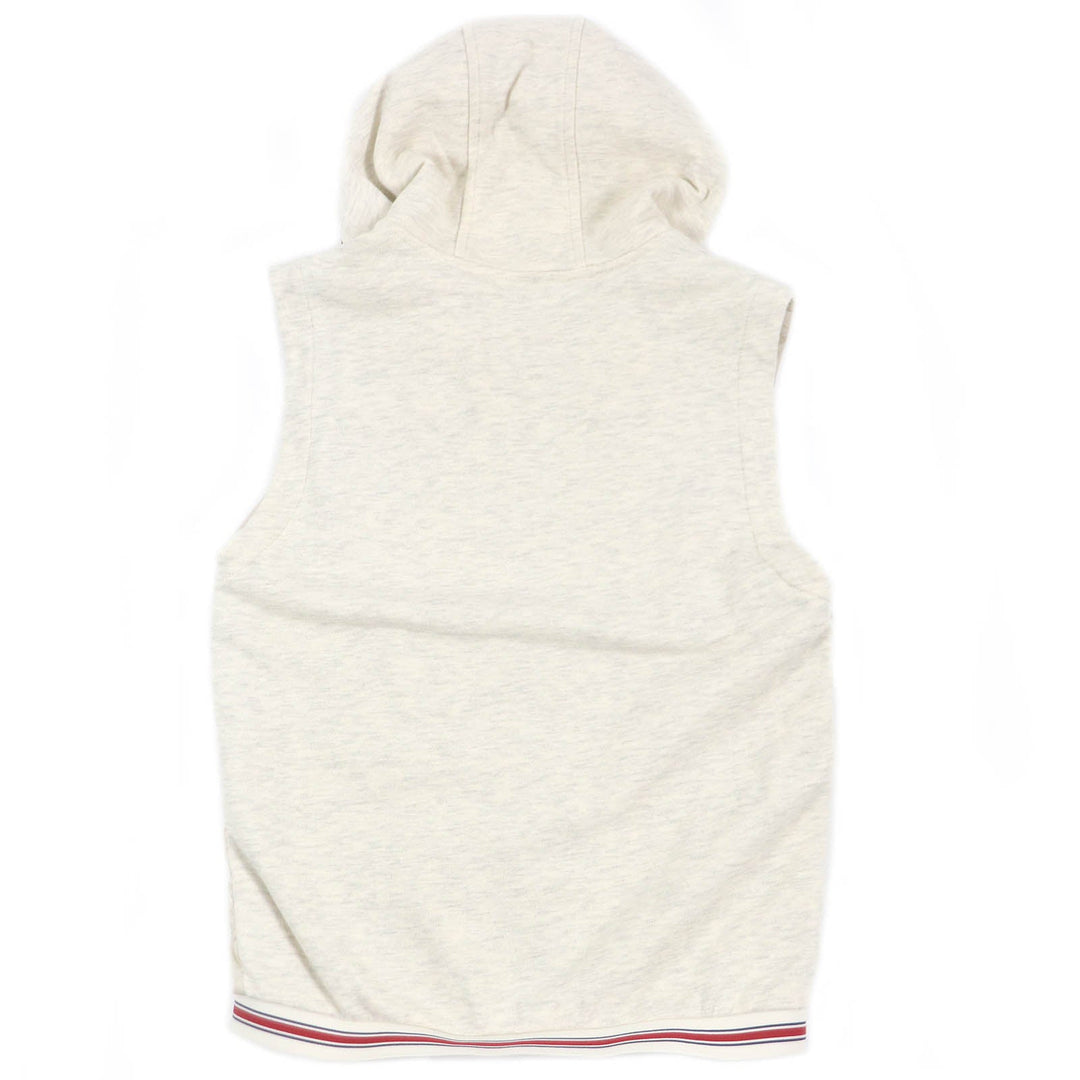 MONCLER Down vest Main: 100% cotton, Main: 100% nylon, Filling: 90% down, Filling: 10% feather Ivory MAGLIA GILET mens S Used Authentic
