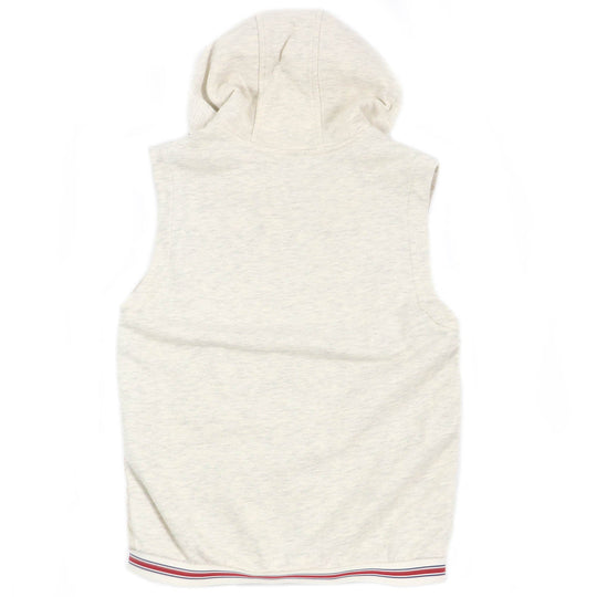 MONCLER Down vest Main: 100% cotton, Main: 100% nylon, Filling: 90% down, Filling: 10% feather Ivory MAGLIA GILET mens S Used Authentic