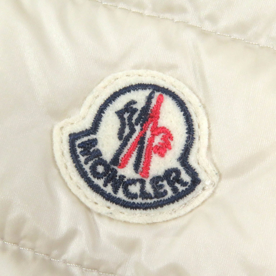 MONCLER Down vest Main: 100% cotton, Main: 100% nylon, Filling: 90% down, Filling: 10% feather Ivory MAGLIA GILET mens S Used Authentic