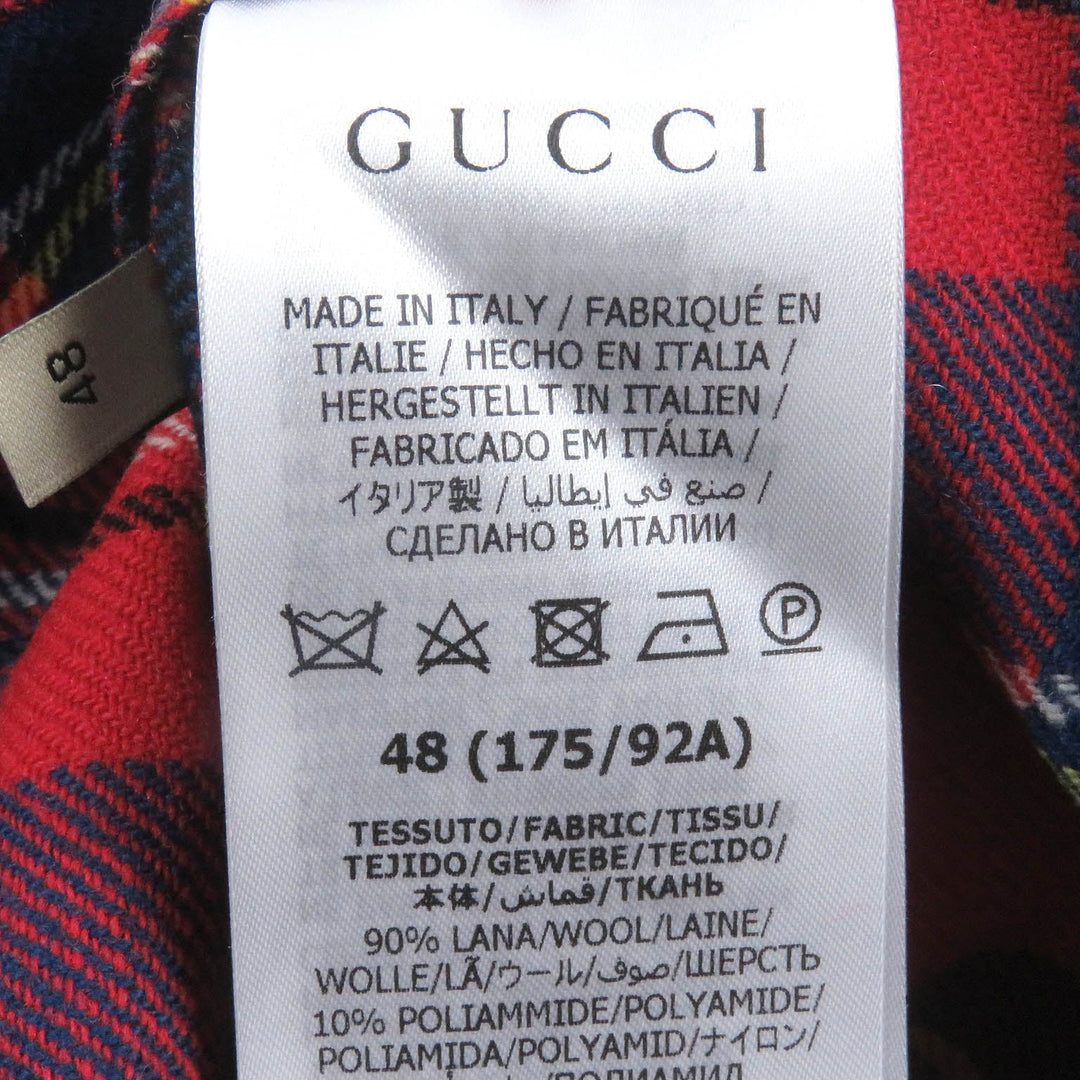 GUCCI Long sleeve shirt 720960 Outer material: 90% wool, Outer material: 10% nylon, Part: 100% polyester Red mens 48 Used Authentic