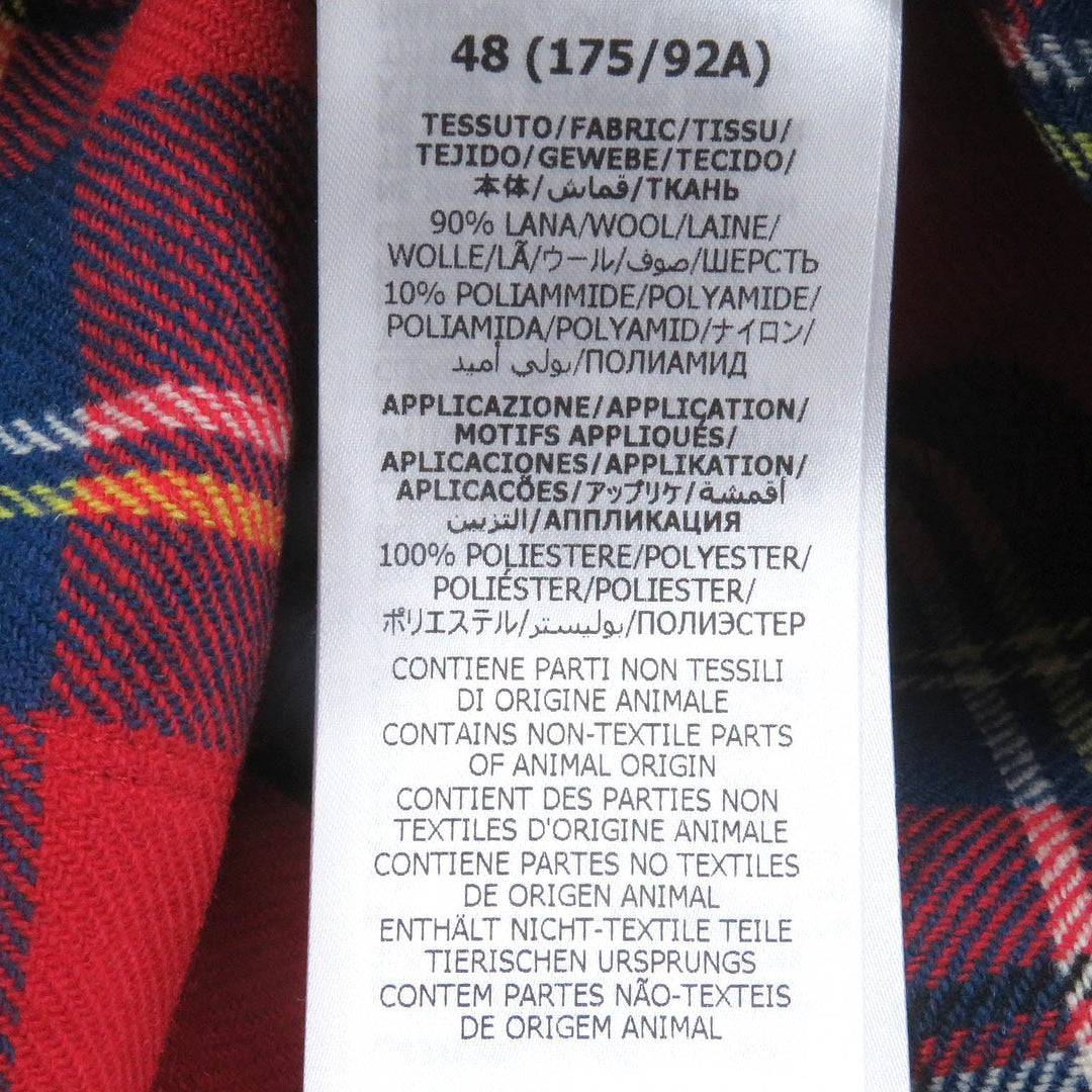 GUCCI Long sleeve shirt 720960 Outer material: 90% wool, Outer material: 10% nylon, Part: 100% polyester Red mens 48 Used Authentic
