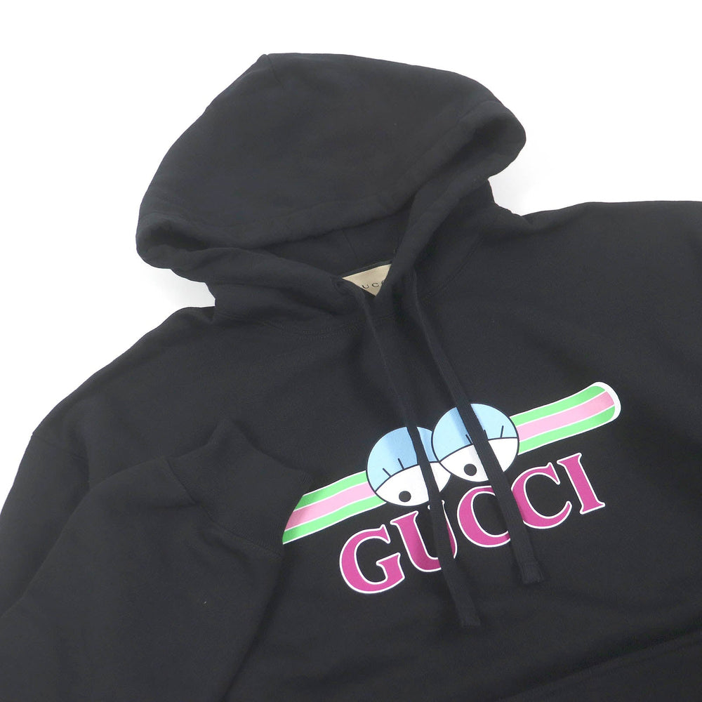 GUCCI Hoodie 782788 Main: 100% cotton, part: 97% cotton, part: 3% polyurethane black mens S Used Authentic